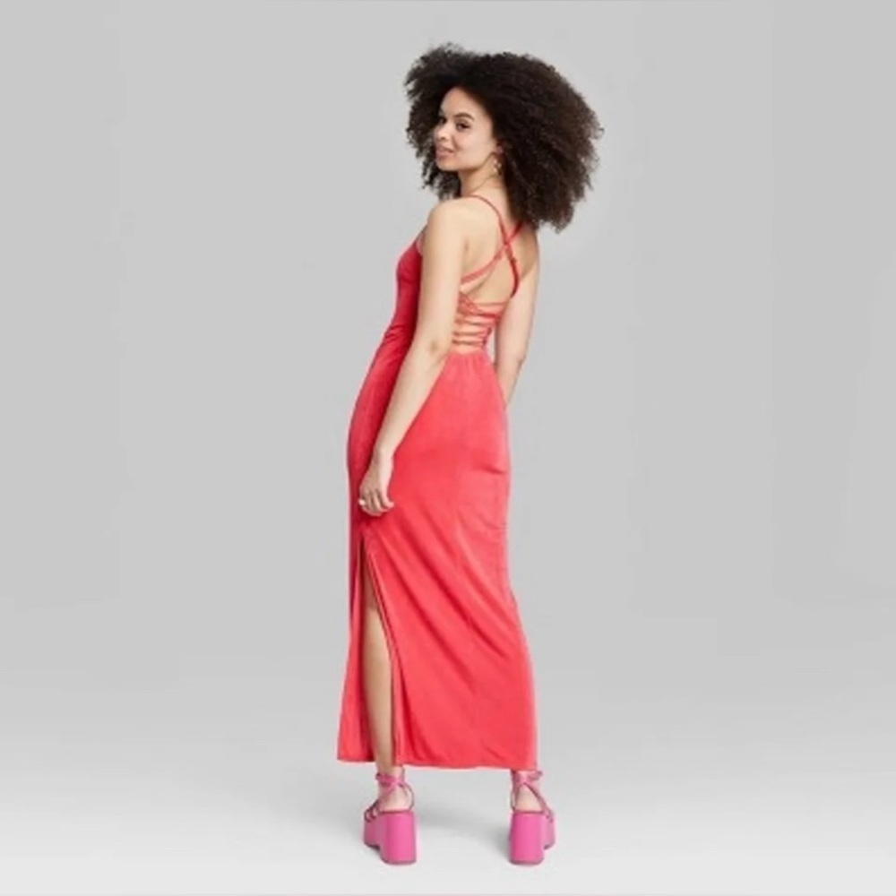 NWT Women's Lace-Up Back Maxi Bodycon
Dress - Wild Fable™ Red - Picture 3 of 3